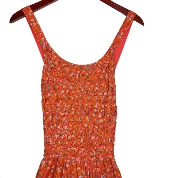 Free PEOPLE NWT Petunia Backless Floral Mini Dress Size Small in Poppy Combo - Picture 4 of 15
